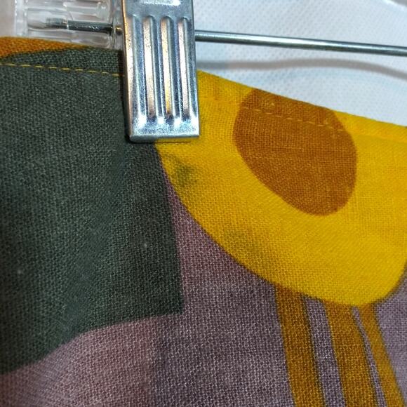 Larry Levine A Line Groovy Geometric Skirt Artsy Linen Size 10 - Picture 3 of 9